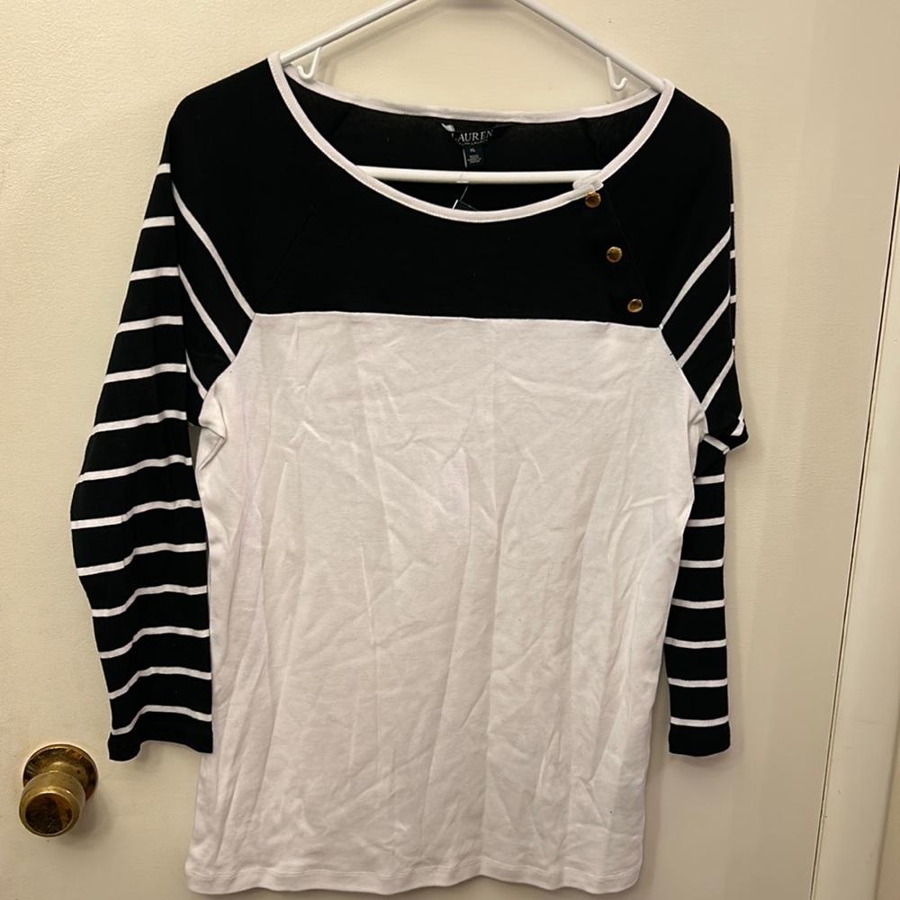 COPY - Ralph Lauren Womens Shirt NWT Black/White Size XL